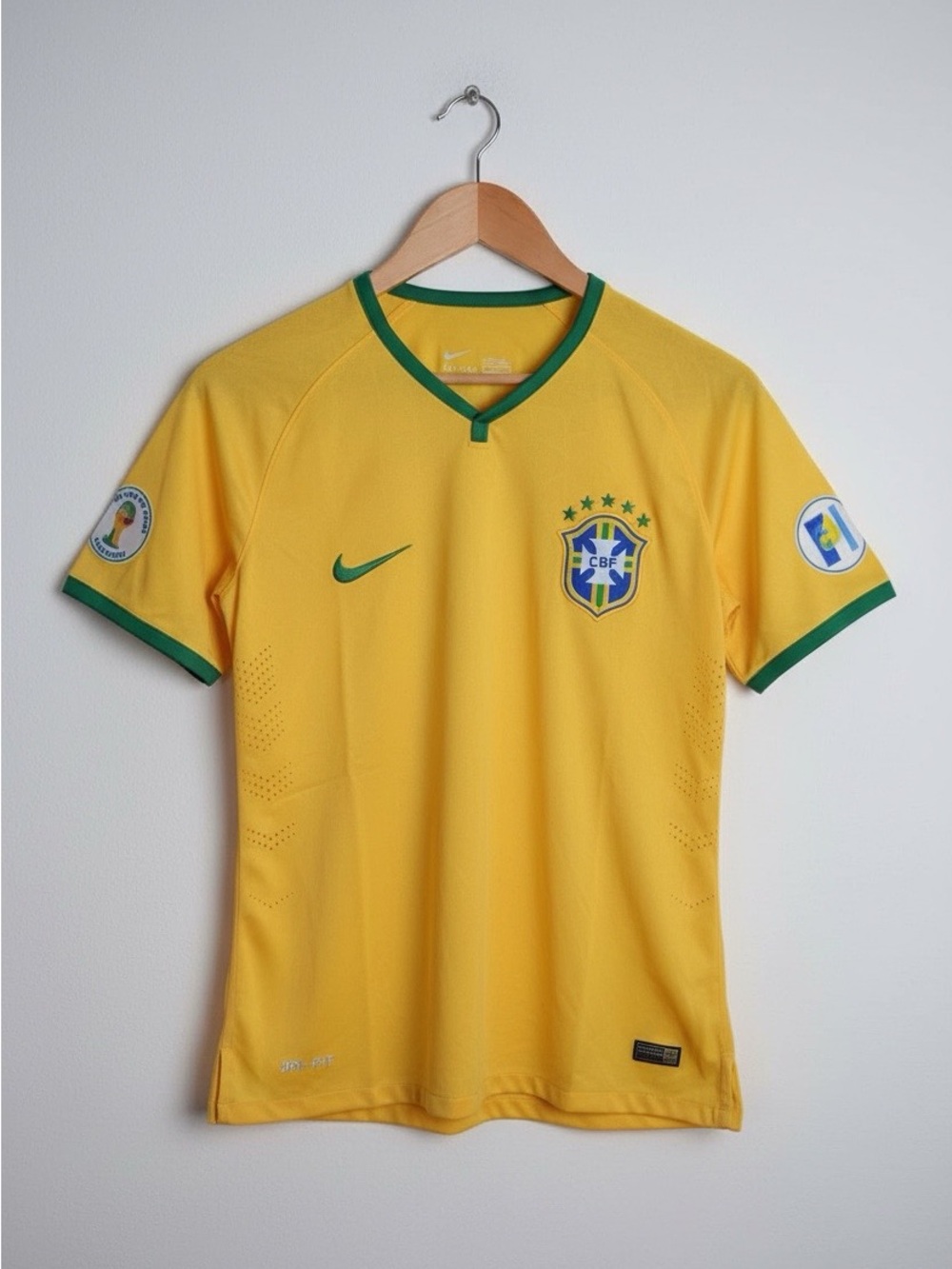 Brazil 2014 FIFA World Cup Brazil Soccer Embroidered Yellow Home Nike Jersey